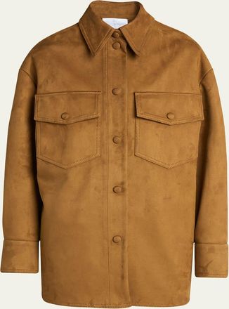 Stella McCartney Long-Sleeve Alter Suede Overshirt