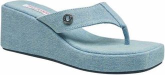 True Religion Latto Slip on Wedge Sandal in Blue at Nordstrom, Size 10