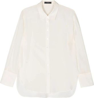 Joseph Zijden Witte Long Sleeve Shirt - Dames - Overhemden - Wit - XL - Overhemden