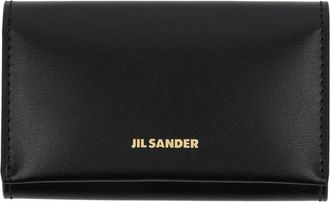Jil Sander Rectangular Fold-Over Flap Key Hooks Leather Wallet