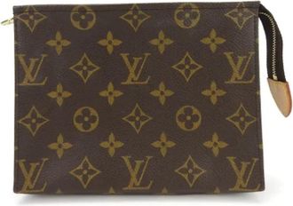 Louis Vuitton Tweedehands Canvas Louis Vuitton tassen - Dames - Vintage Clutch - Bruin - ONE Size - Vintage