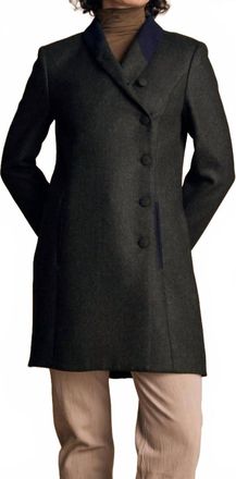 Jack Murphy Robin Tweed Coat In Deep Green Herringbone