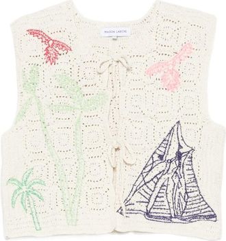 Maison Labiche Piver Crochet Embroidered Gilet