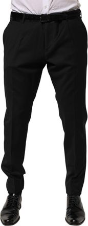 Dolce & Gabbana Mens Wool Formal Trousers Black