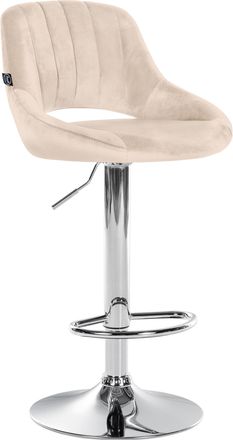 Clp Clp - Taburete De Bar Milet Con Funda De Terciopelo Crema Cromado
