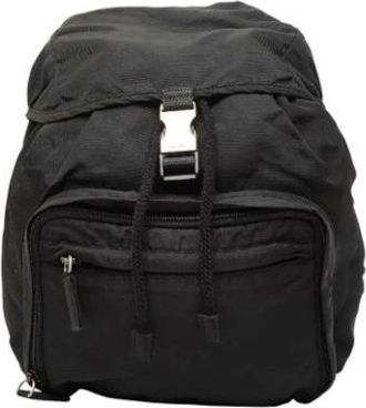 Prada Pre-owned Backpacks, female, Black, Size: ONE SIZE Pre-owned Vintage Nylon Backpack