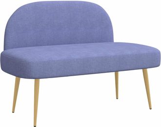vidaXL Banco Tapizado Con Respaldo Azul Vaquero 110 X 60 X 76 Cm Vidaxl