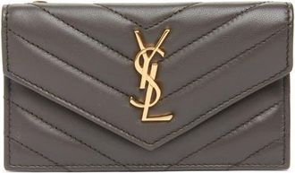 Saint Laurent Cassandre Envelope Flap Card Case in Urban Grey at Nordstrom