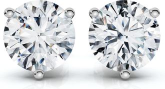 Pompeii3 1.50Ct TW Round Diamond Martini Studs 3-Prong 14k Gold Lab Grown