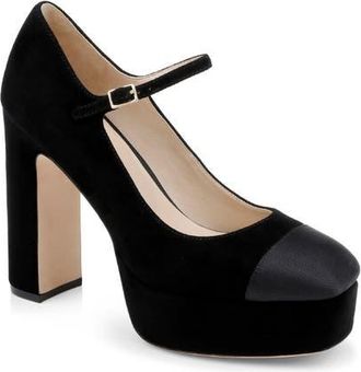 L'agence Lilles Platform Pump in Black Suede at Nordstrom, Size 9.5
