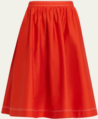 Jason Wu Stretch Cotton Midi Skirt
