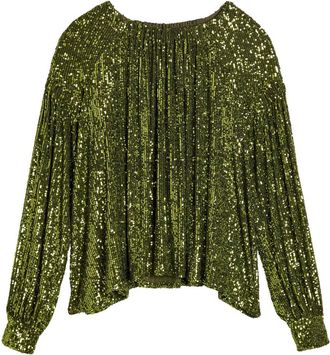 Paco Rabanne Sequin-embellished Mesh top - Green - 34 (UK6 / XS)