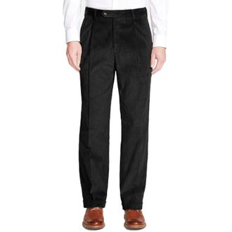 Berle Mens 8 Wale Luxury Italian Corduroy Pant In Black