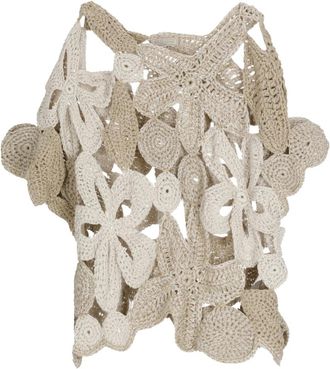 Antonelli Truien & Vesten, Dames, Beige, S, Linnen, Rondgebreide trui