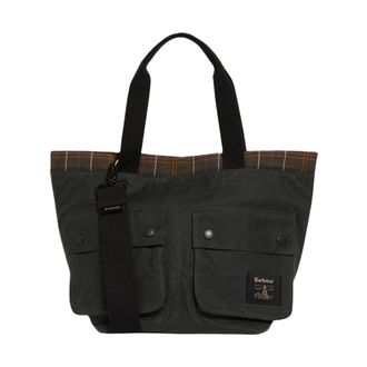Barbour Field Wax Carry All Tote Bag - unisex - Tassen - Groen - Maat: ONE Size Katoen