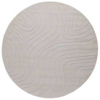vidaXL Alfombras De &Aacute;rea Redondo Palmeras Crema &Oslash; 120 Cm Poli&eacute;ster Vidaxl