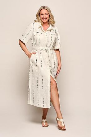 Mart Visser Logan Print Jurk Offwhite / Zwart Maxi
