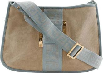 Fendi Pre-owned Canvas Crossbody Tas - Dames - Vintage Schoudertas - Beige - ONE Size - Vintage