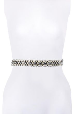 Kate Spade New York imitation pearl bridal belt in Pol Silver at Nordstrom