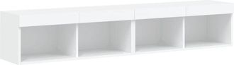 vidaXL Vidaxl - Muebles de tv con luces led 2 uds blanco 80x30x30 cm