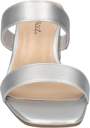 Easy Street Womens Easy Street Clovelle Sandals Metallic Silver Block Heel GAL1822