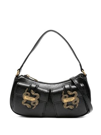 Just Cavalli snake-buckle shoulder bag - women - Polyester/Polyurethane Resin - OS - Black