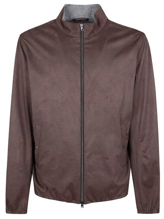 Herno Soft Suede Microfiber Jacket with High Neck