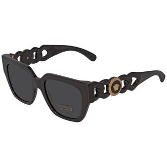 Versace Dark Grey Square Ladies Sunglasses VE4409 GB1/87 53