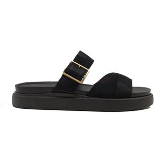 Clarks Aristella Mule Suede Womens Slides Sandals - Black - Size:UK 5.5