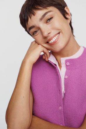 Maeve Wool Blend Cap-Sleeve Cardigan