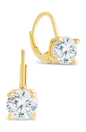 Sterling Forever Round-Cut Cubic Zirconia Hoop Earrings in Gold at Nordstrom