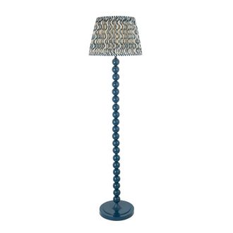 Netlighting Higgledy Gloss Blue Floor Lamp Blue Fabric Ripple Shade 40cm E27