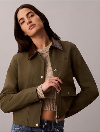 Calvin Klein Jeans Calvin Klein Womens Utility Short Jacket - Green - XL