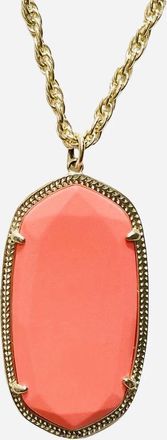 Kendra Scott Womens Reid Long Necklace In Bright Coral Faceted