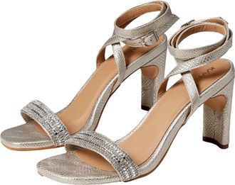 Kaanas Shania Diamond Heel With Ankle Strap Pewter H00153R-053 Womens