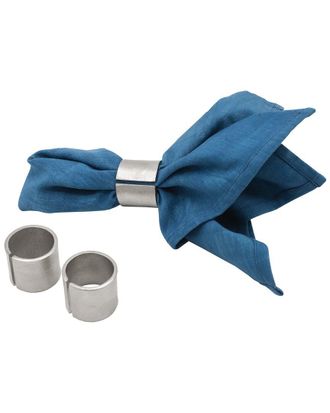 Godinger Dnu Aur Discontinued Godinger Steele Round Cuff Napkin Rings (Set Of 4)