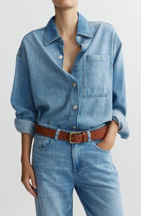 DL1961 Addison Aura Snap Front Denim Overshirt in Riverbank Aura at Nordstrom, Size X-Small