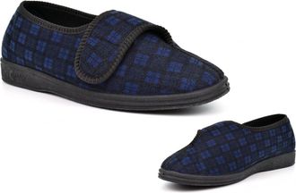 Generic Mens Wide Fit Slippers Mens Washable Slippers Size 6 Boys Slipper Size 9 Extra Large Slipper EE Fitting Extra Large Sizes Rubber Sole Wide Strap Faste