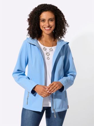 Casual Looks Softshelljacke CASUAL LOOKS, Damen, Gr. 36, himmelblau, 94% Polyester, 6% Elasthan, &Auml;rmelfutter:100% Polyester, unifarben, Jacken Softshelljacke