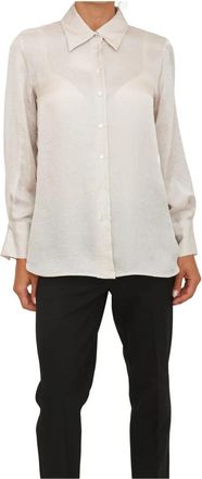 Marella Camicia Avorio - Dames - Overhemden - Wit - S - Overhemden