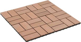 vidaXL Tile De Decking 22 Uds. Marr&oacute;n 30 X 30 Cm Wpc Vidaxl