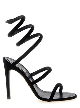 Rene Caovilla Black Open Toe Heels
