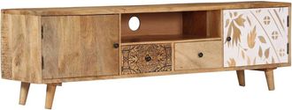 vidaXL TV Cabinet 55.1x11.8x15.7 Solid Mango Wood, 249856