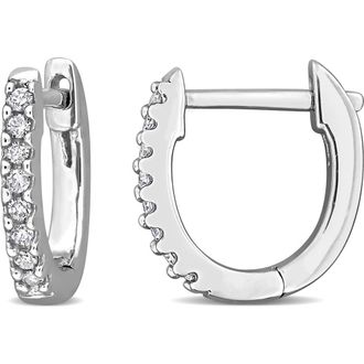 Delmar Diamond Hoop Earrings - 0.1ct. in Silver at Nordstrom Rack