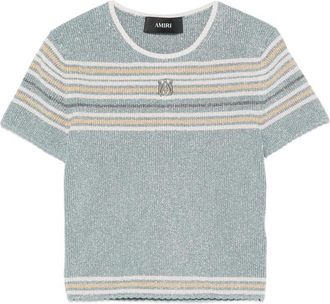 Amiri Logo-embroidered Striped Top