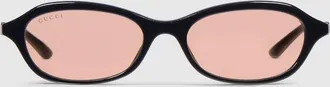 Gucci Oval-frame Sunglasses, Black