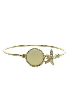 Olivia Welles Starfish & Stone Bangle Bracelet in Gold/white at Nordstrom Rack