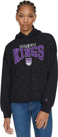 Tommy Jeans Womens Tommy Jeans Black Sacramento Kings Stella Cropped Pullover Hoodie at Nordstrom, Size Medium