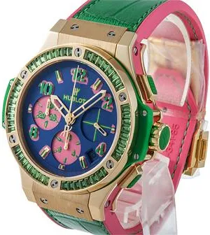 Hublot Big Bang Pop Art Yellow Gold Apple Dial Blue Automatic Mens Luxury Watch 341.VG.5199.LR.1922.POP14