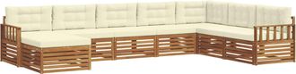 vidaXL Conjunto De Sof&aacute;s De Exterior 8 Uds. Natural Y Crema Vidaxl